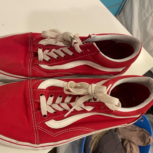 Lightly Used Red Old School Vans - Picture 6 of 7